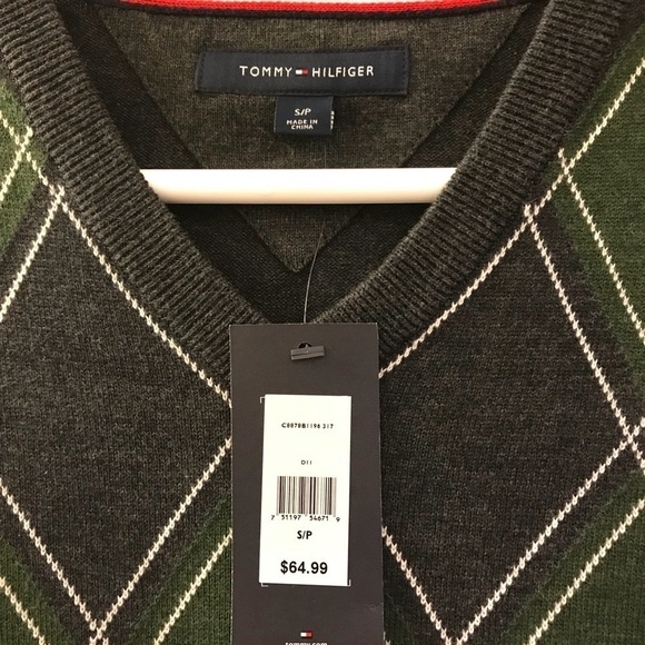 Tommy Hilfiger Men Crew V-neck Pullover Sweater - Picture 4 of 6